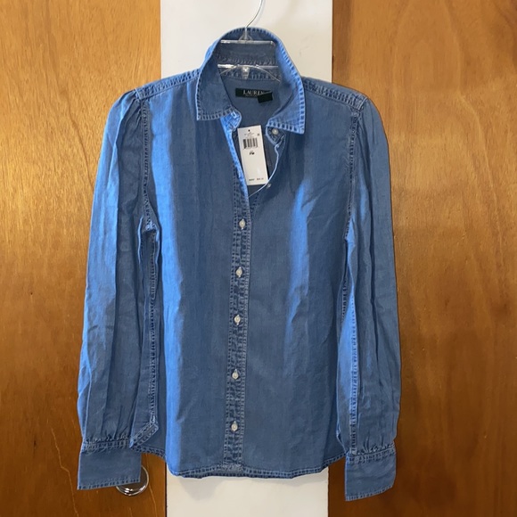 💙NWT Ralph Lauren Puffy Sleeved Blouse - Picture 6 of 6